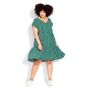 Loralette Unwind Tier Dress Women’s Size 18 in Green